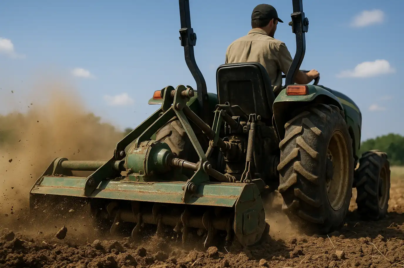 Lawn care equipment in action